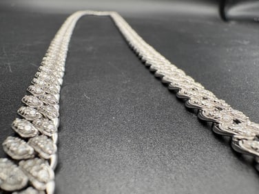 Cuban Link Chain 24 Inches Luxury Iced Out Silver Finish