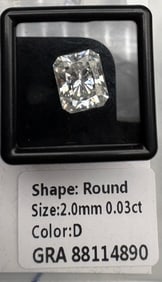 Faceted Transparent Moissanite Stone with GRA Certification