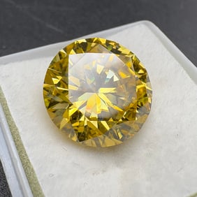 Yellow Round Brilliant Cut Stone with GRA Certification