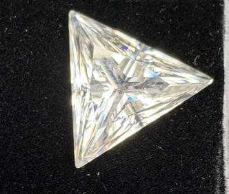 Triangular Faceted Clear Stone with GRA Certification
