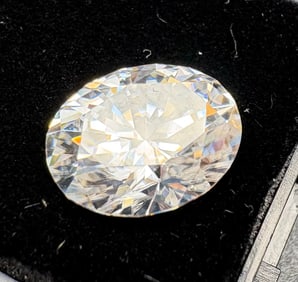Oval Faceted Clear Stone with Intense Brilliance