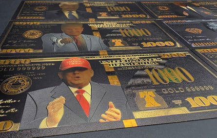 Gold-Themed Decorative Banknotes – U.S. Collection Design