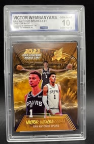Victor Wembanyama 2023 Custom Rookie Card – GEM MINT 10 Graded Display