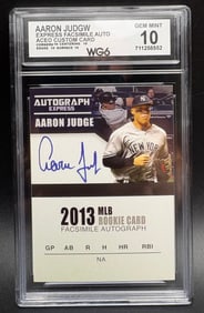 Aaron Judge 2013 Custom Rookie Card – GEM MINT 10 Graded Display
