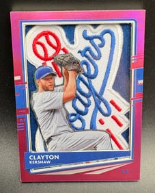 Clayton Kershaw Patch Dodgers Baseball Card