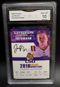 Joe Burrow LSU Tigers Football Card – Facsimile Rookie