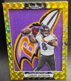 Lamar Jackson Football Card – Baltimore Ravens Mosaic Patch Edition