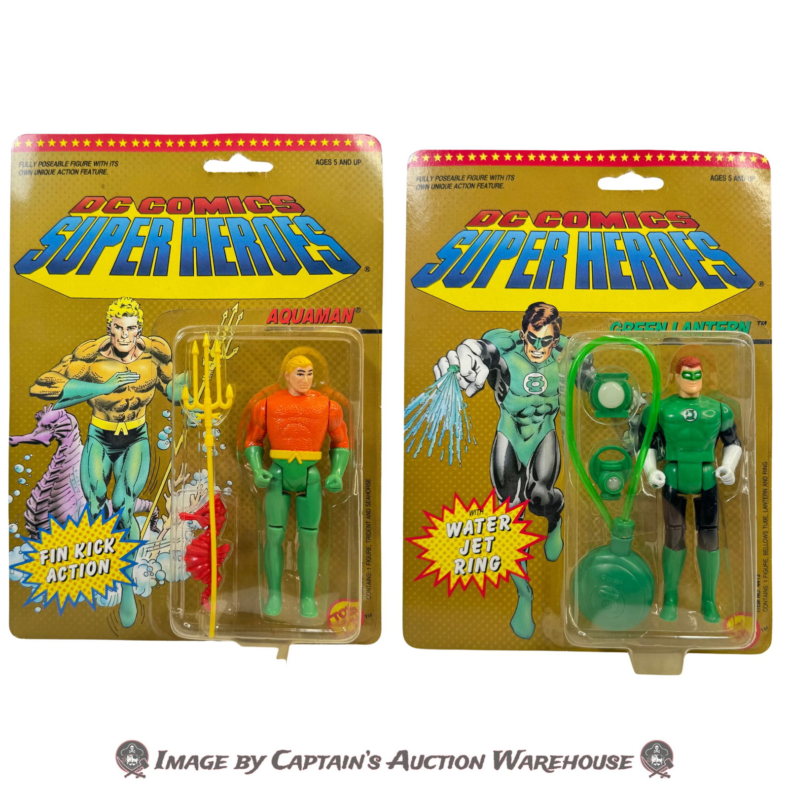TOY BIZ DC COMICS SUPER HEROES: AQUAMAN & GREEN LANTERN 1989 GROUP (1 of 2)