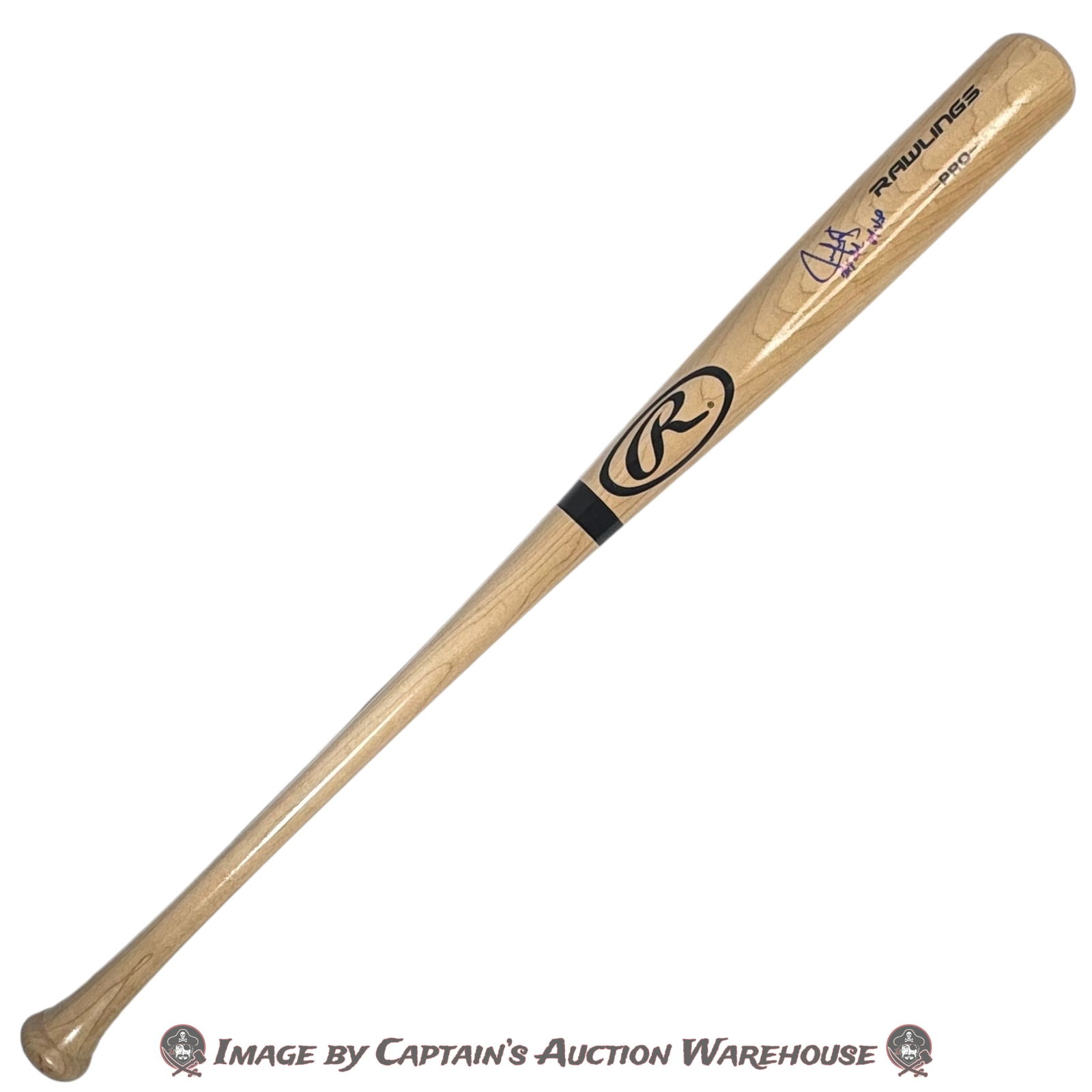 JUAN GONZALEZ SIGNATURE ON RAWLINGS BLONDE BASEBALL BAT (1 of 1)