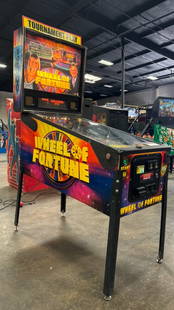 WHEEL OF FORTUNE PINBALL MACHINE STERN 2007: CONDITION AS SHOWN IN PICTURES. Notes: Spin the wheel with Stern’s 2007 Wheel of Fortune pinball machine, designed by Dennis Nordman. Featuring colorful, game show-inspired artwork by Margaret Hudso