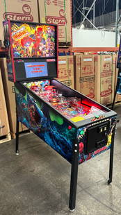 DEADPOOL PREMIUM PINBALL MACHINE by STERN TRADE SHOW MODEL LIKE NEW: CONDITION AS SHOWN IN PICTURES. Notes: 6110 TOTAL PLAYS PRIOR TO AUCTION
