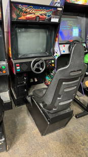 CRUISIN USA SITDOWN DRIVER ARCADE GAME MIDWAY: CONDITION AS SHOWN IN PICTURES. Notes: PLAYING BLIND.