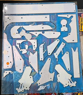 1 LOT- WILLIAMS BIG GUNS PINBALL PLASTICS SHEET DIE-CUT: N.O.S. FACTORY DIE-CUT SHEET WILLIAMS PLASTICS