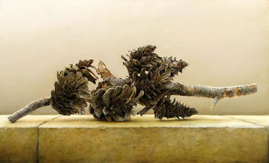 Natan Pernick, Israeli Art: Natan Pernick, Israeli Art, B. 1980, Pine Cones, 2009, Oil on canvas, 55x89cm, Signed and dated., , , , .