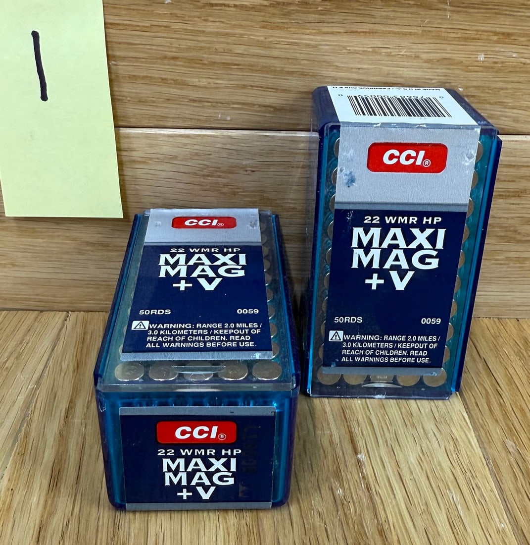 Lot of 2 CCI 22WMR HP MAXI MAG +V #1: See Picture for Details. Ask any questions before bidding as all sales are final. If you bid, you own itâ€¦