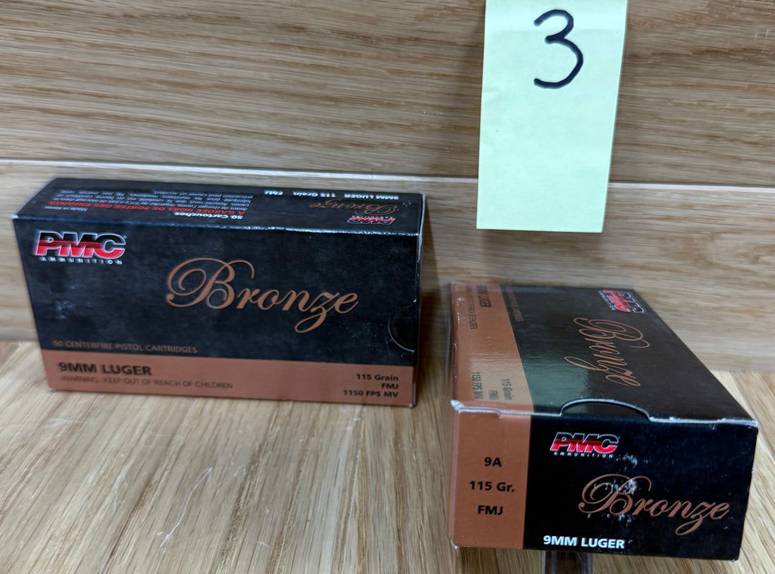 Lot of 2 PMC Bronze 9mm Luger 115 Grain FMJ #2 (1 of 1)