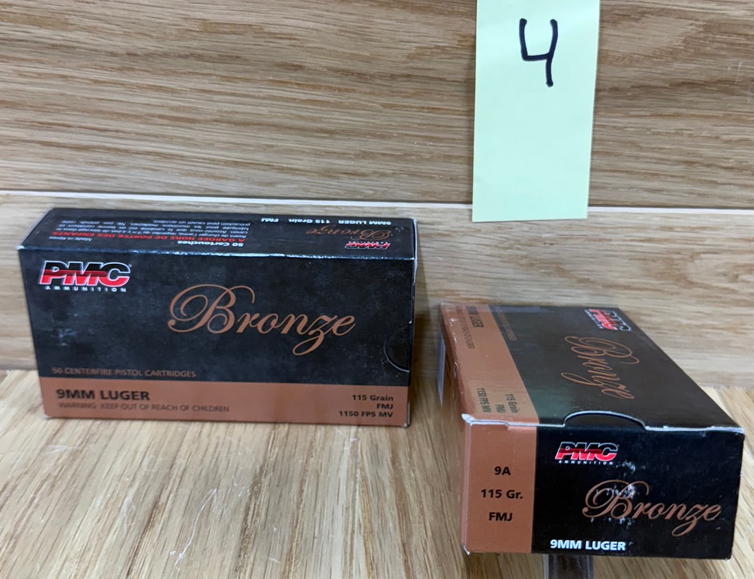 Lot of 2 PMC Bronze 9mm Luger 115 Grain FMJ #3 (1 of 1)