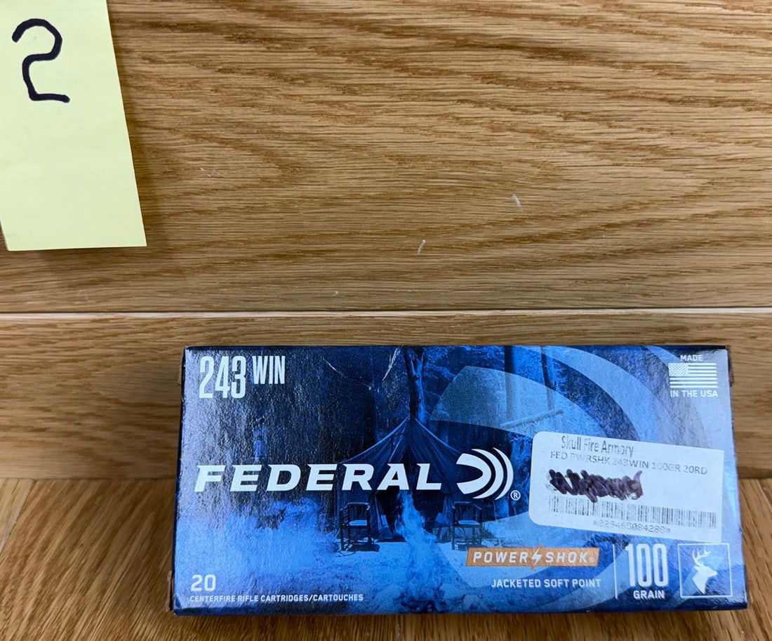 Federal 243 WIN Jacketed Soft Point 100 GRAIN POWER SHOKÂ® #2 (1 of 2)