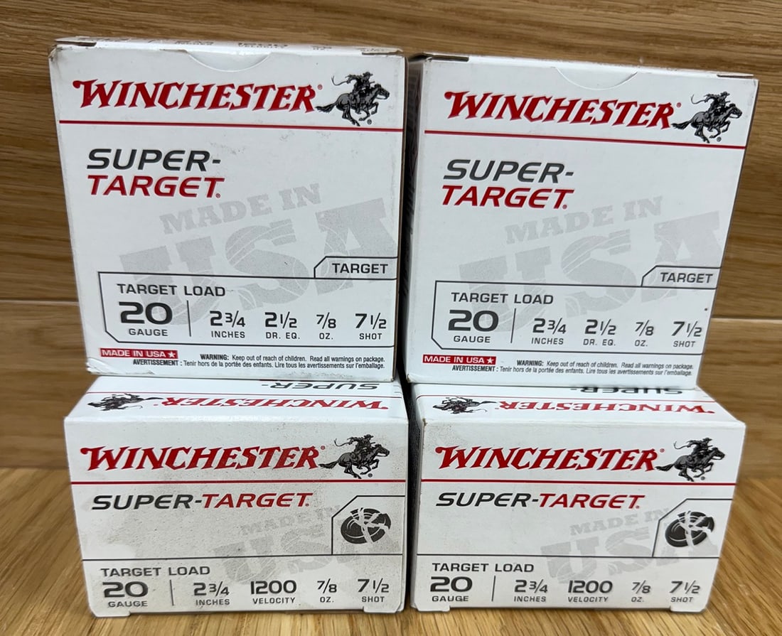 Lot of 4 Winchester Super-Target 20GA 2 3/4â€? 7/8oz 7 1/2 Shot: See Picture for Details. Ask any questions before bidding as all sales are final. If you bid, you own itâ€¦