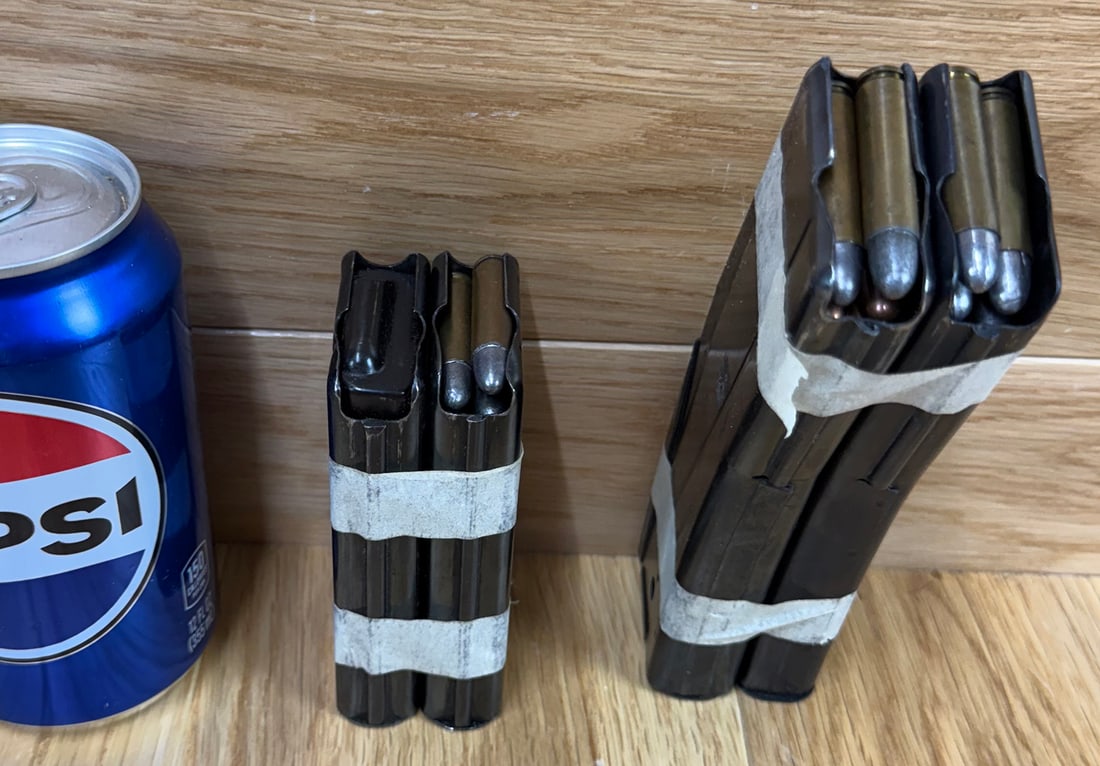 Lot of 4 Steel Magazines 30 Carbine. Rounds Included (1 of 3)