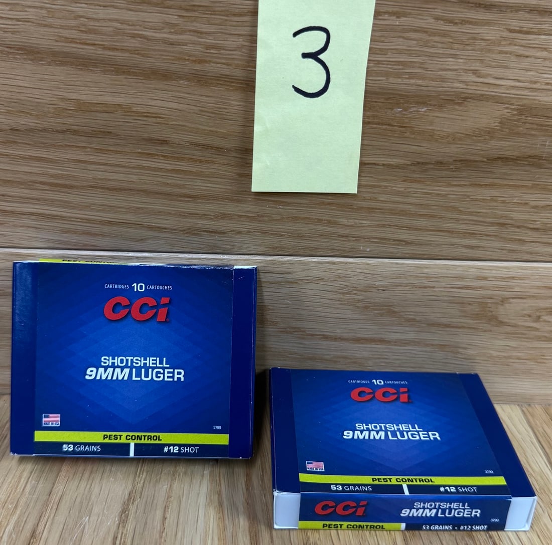 Lot of 2 CCI 9mm Shotshell 53Gr Pest Control #3 (1 of 1)