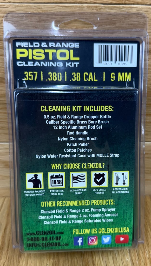 CLENZOILÂ® .357 I .38 Caliber I 9mm Pistol Cleaning Kit: See Picture for Details. Ask any questions before bidding as all sales are final. If you bid, you own itâ€¦