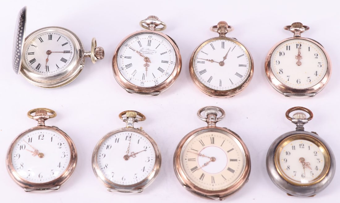 8 small pocket watches or fob watches (1 of 3)