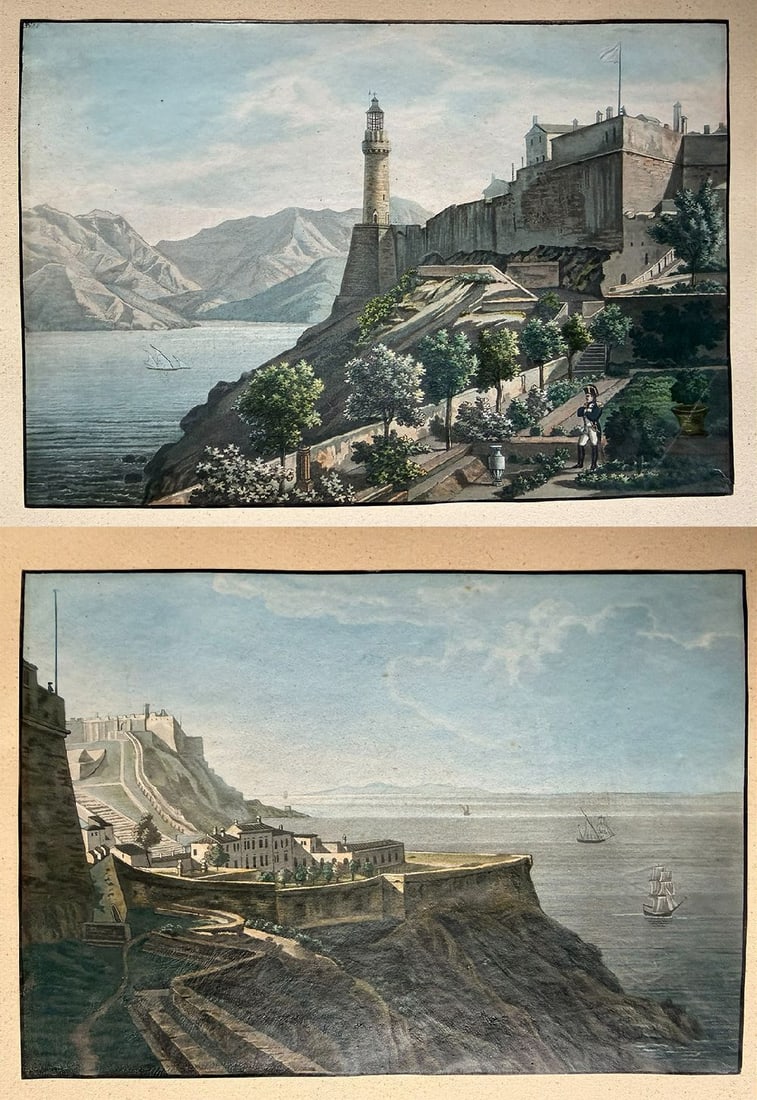 Unknown artist, mid-19th century, 2 motifs from Elba (1 of 15)