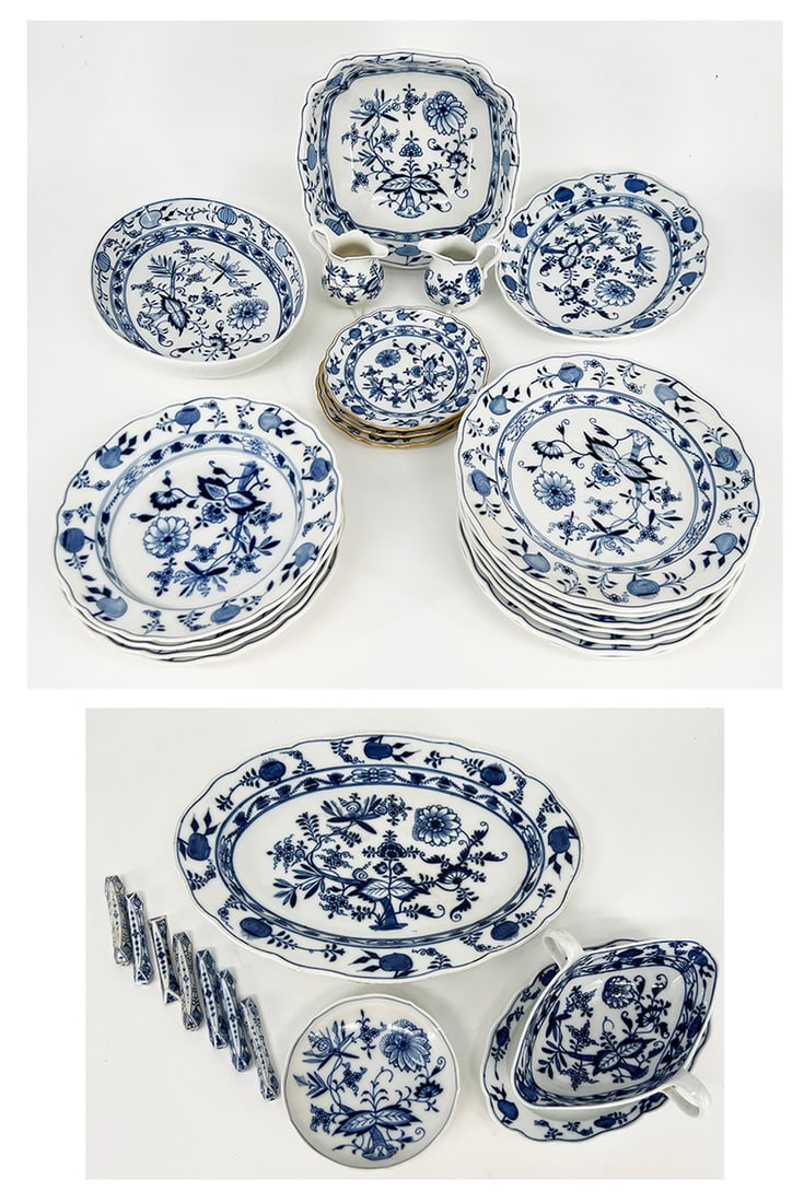 Mixed lot Meissen, onion pattern (1 of 3)
