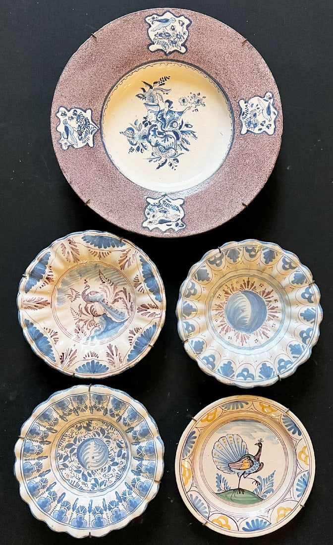 5 plates or fan plates, 18th century, various regions (1 of 10)