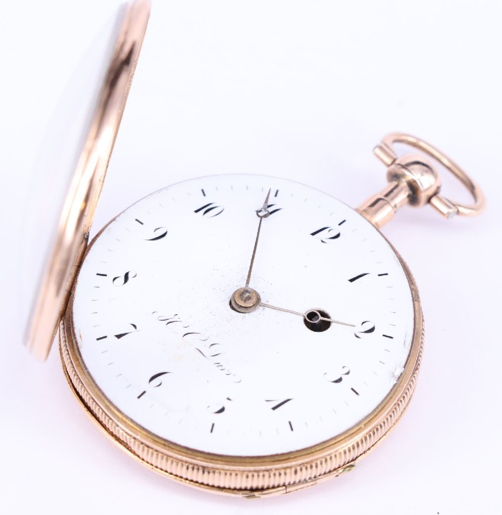Pocket watch, 750 rose gold, marked H.C. Dürr (1 of 4)