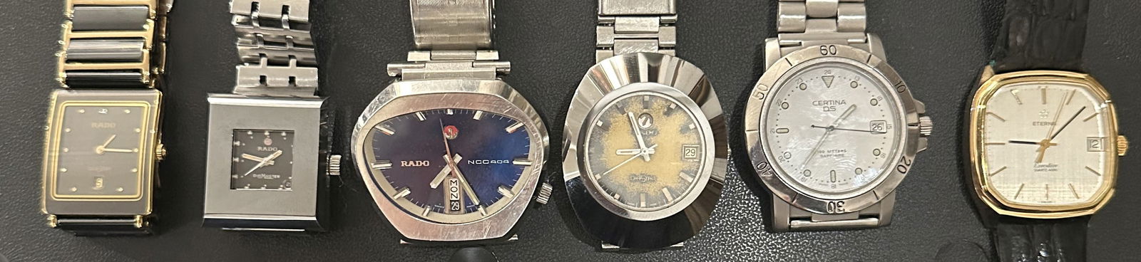 Watch collection, various brands: Watch collection, various brands: 4 x different Rado (DiaStar/Dia Master/ NCC404/DiaStar); 1 x Eterna; 1 x Certina DS 303; 1 x Eterna Exclusive Quartz 4000; all running, movements not testedUhren-Konv