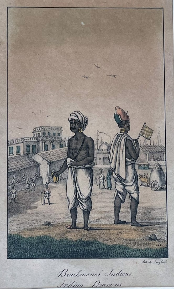 Langlumé, 10 lithographs with oriental themes,: Langlumé, 10 lithographs with oriental themes, titled: Mamlouks, Turkish Costumes, Costume from the Island of Ceylon, Pearl Driller, Indian Brahmins, Costumes of Ceylon, Snake Dance Scene, Bengal