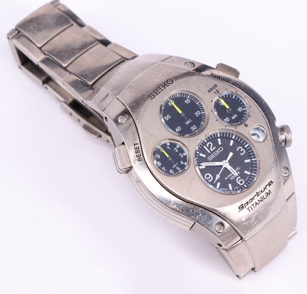 Seiko men's wristwatch, Sportura, titanium, (1 of 3)