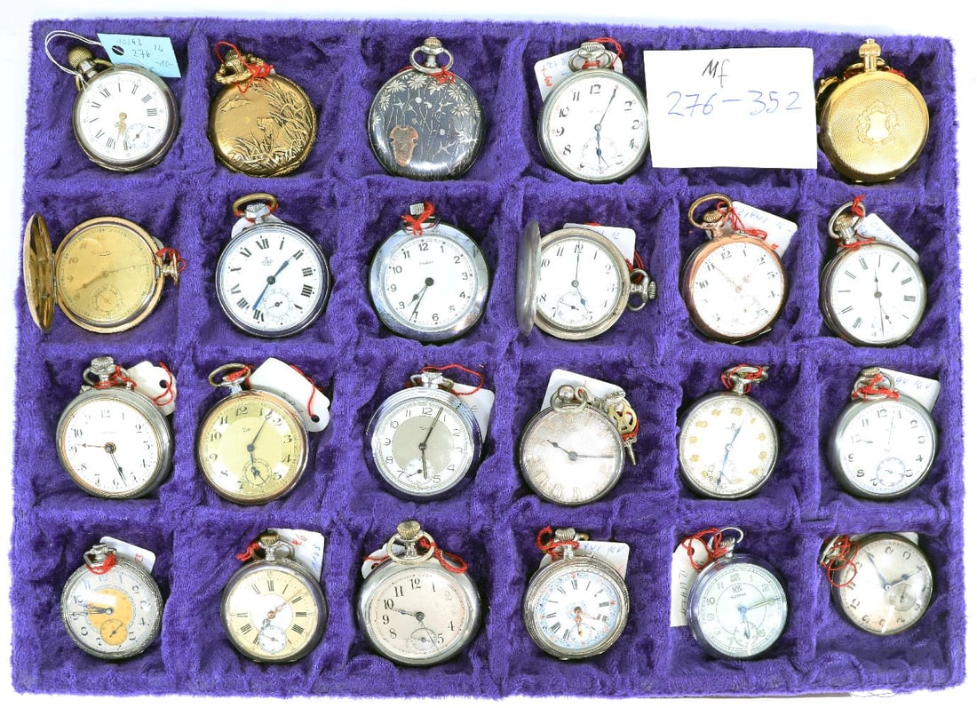 Lot of 23 pocket watches, some marked (Sevrette...) (1 of 5)