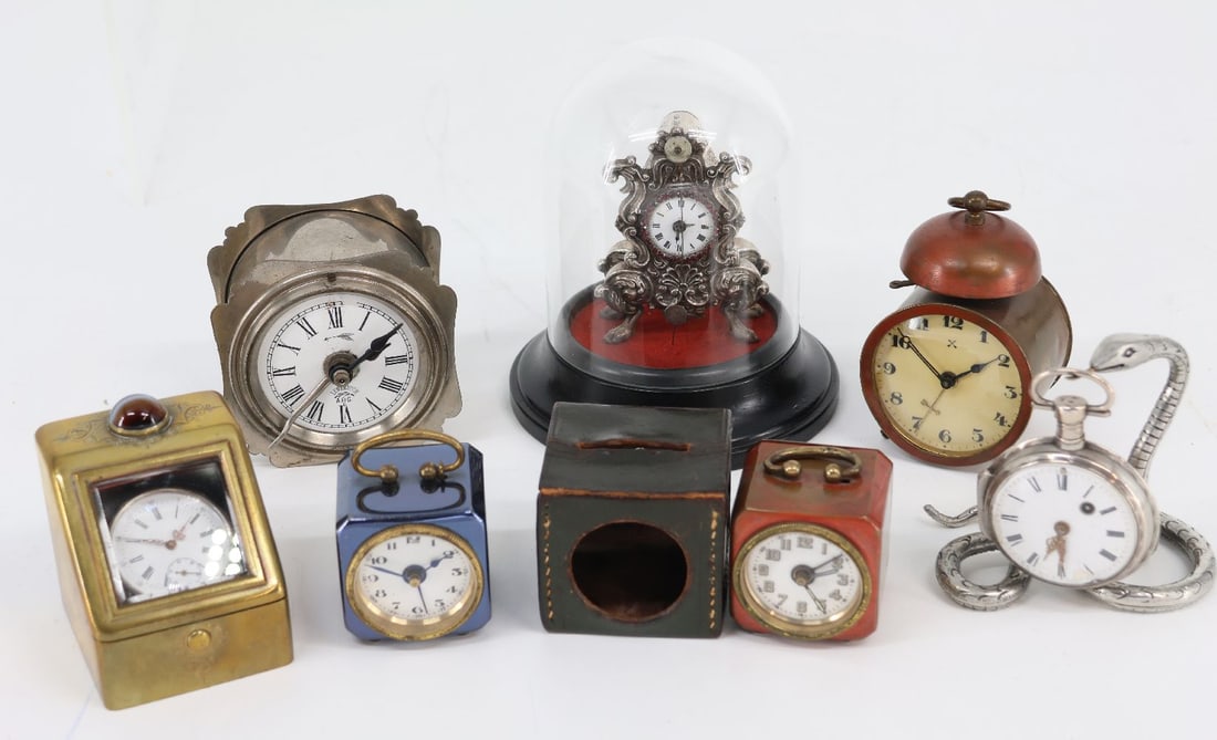 7 small clocks, alarm clocks and pocket watches (1 of 15)