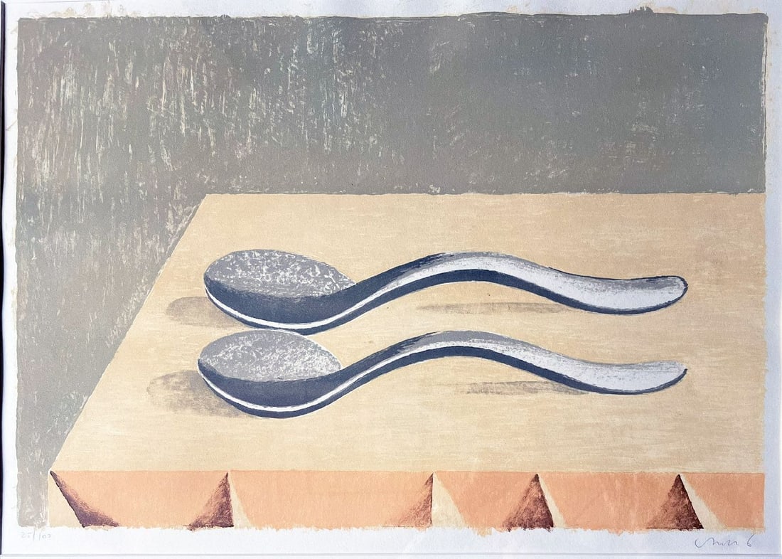 Horst ANTES (1936), Two Spoons on a Table (1 of 4)