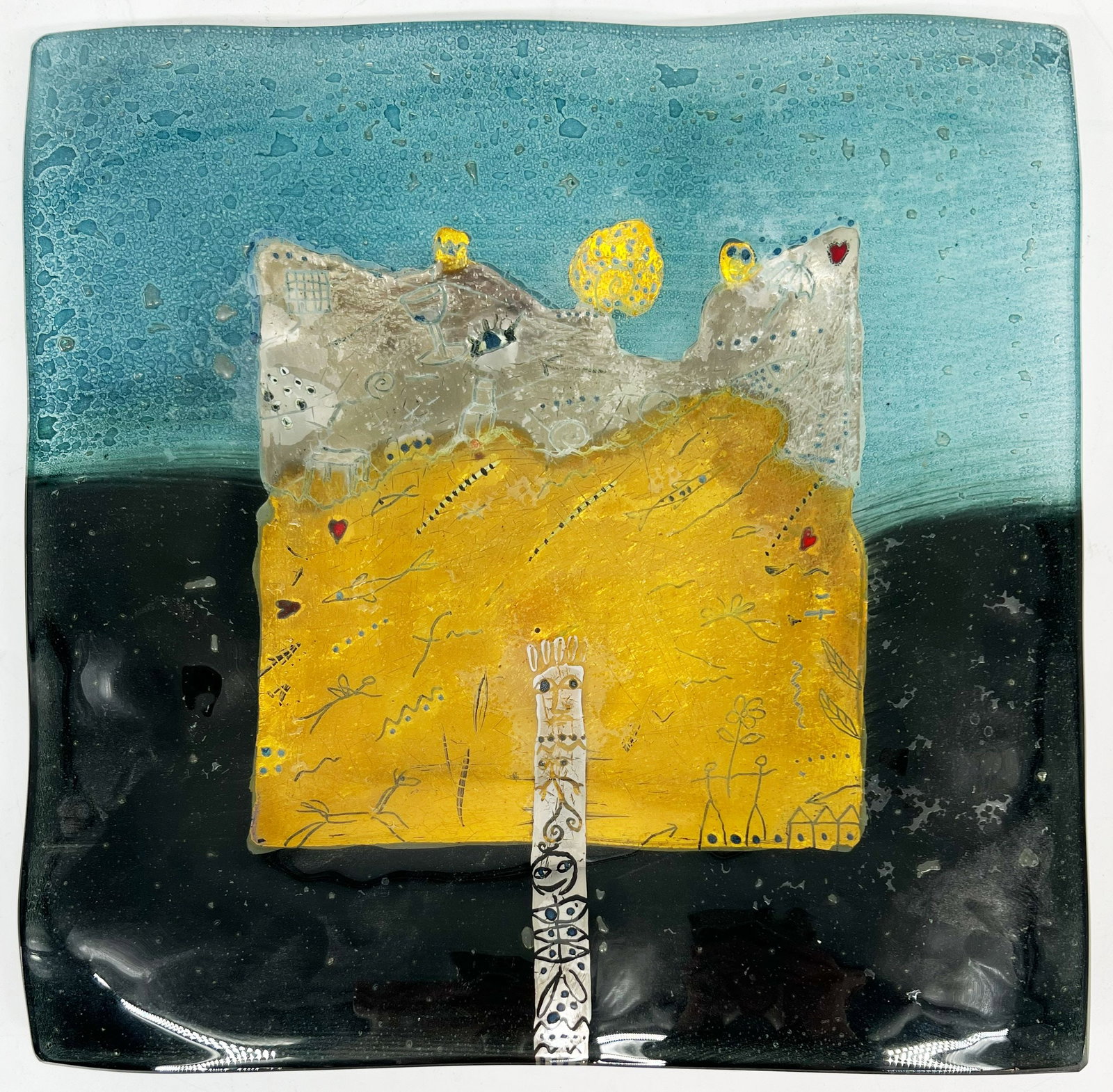 Three large glass plates - 2