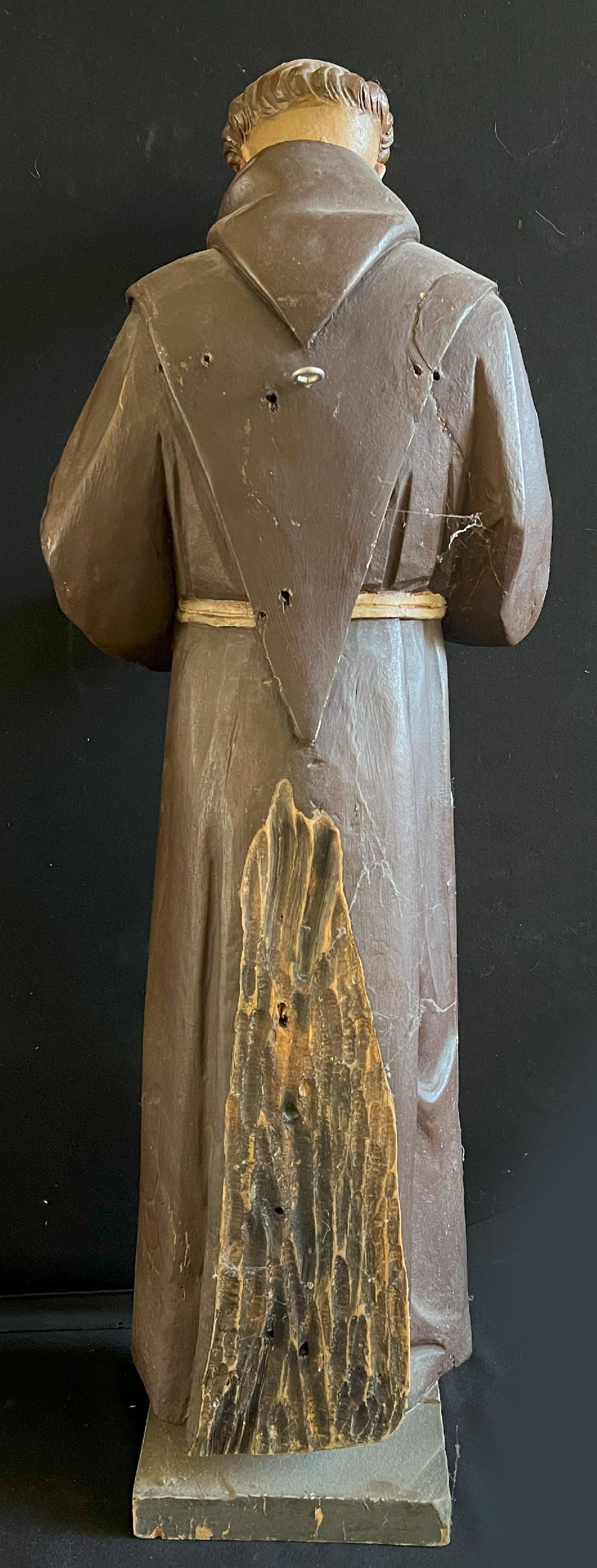 Young deacon, 19th century, wood, painted, monk - 3