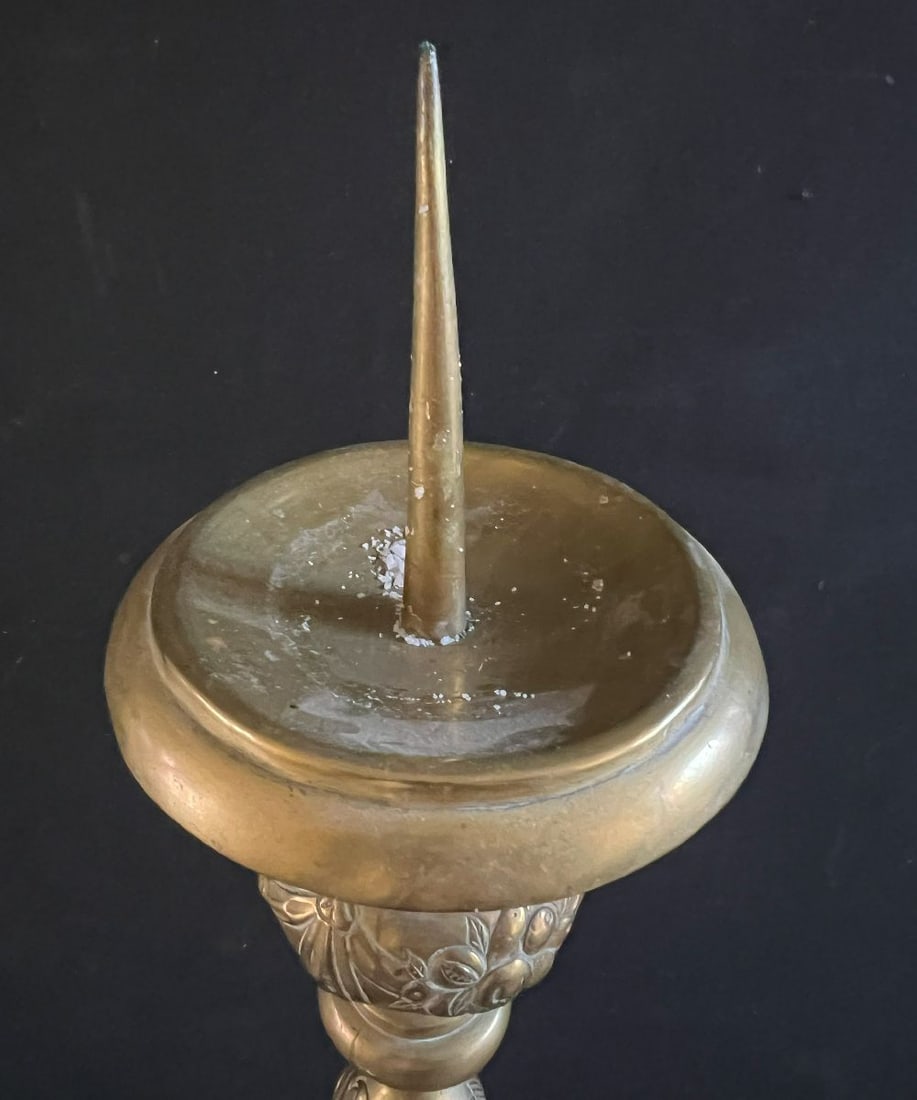 Pair of church candlesticks or altar candlesticks, - 4