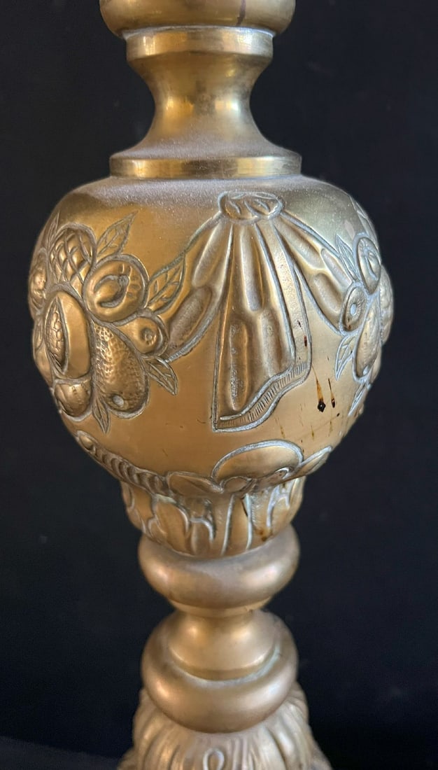 Pair of church candlesticks or altar candlesticks, - 7