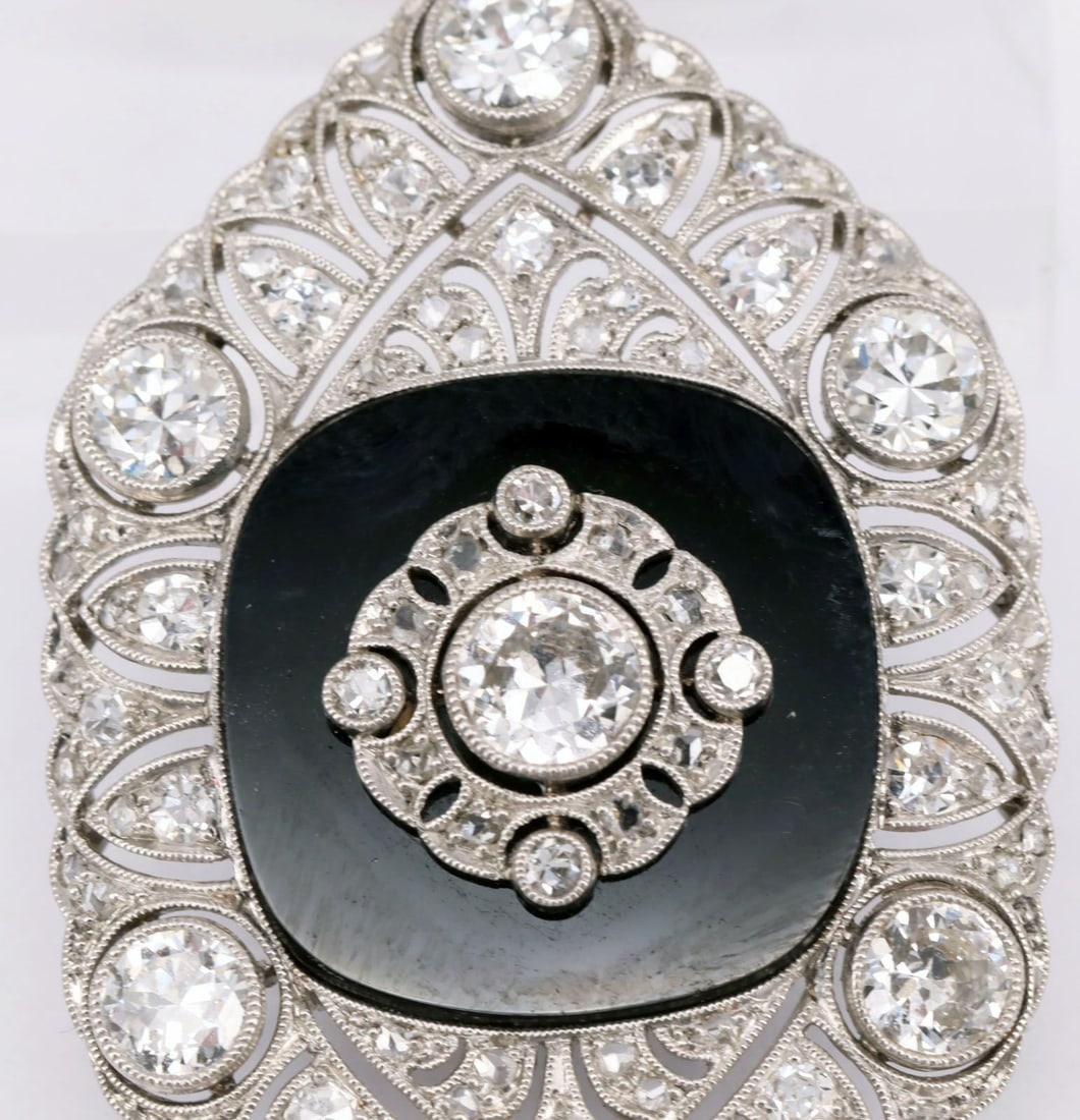 Art Deco pendant, circa 1950, 750 whitegold (tested) - 2
