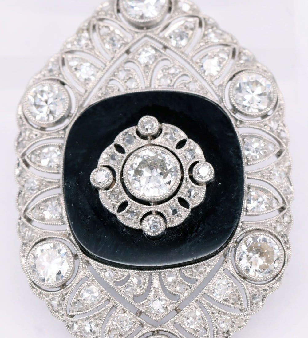 Art Deco pendant, circa 1950, 750 whitegold (tested) - 4