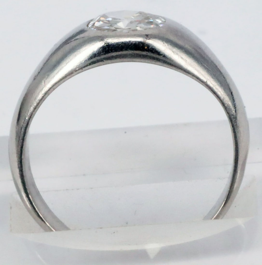 Ring, platinum, 7.3 g, with diamond (tested), old-cut - 2