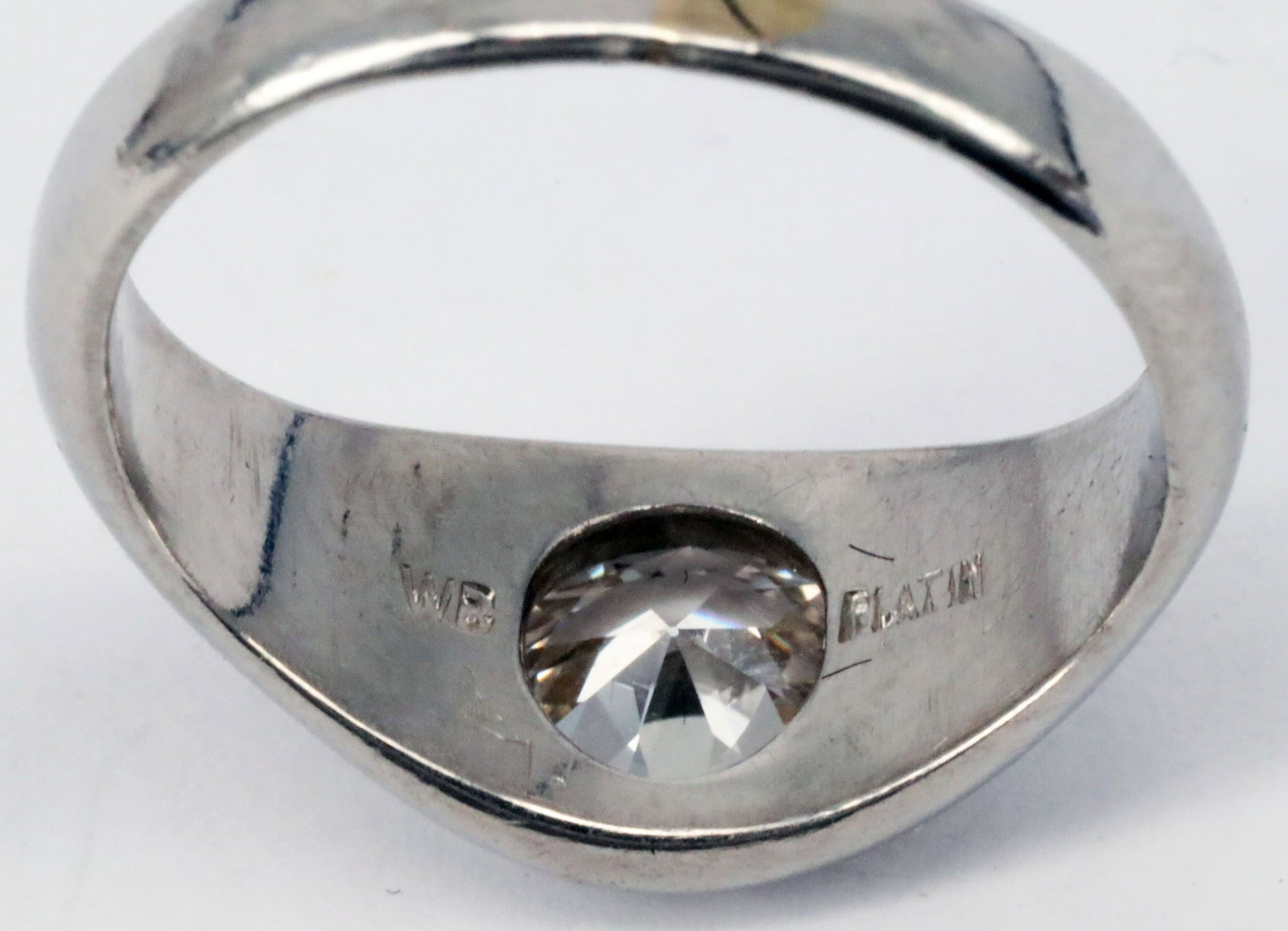 Ring, platinum, 7.3 g, with diamond (tested), old-cut - 3