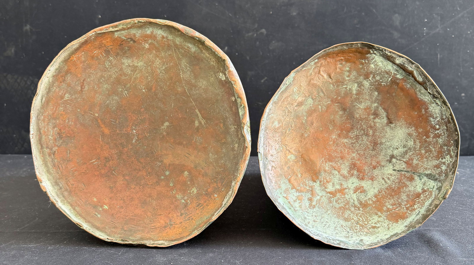 2 large copper pitchers, circa 1800, - 4
