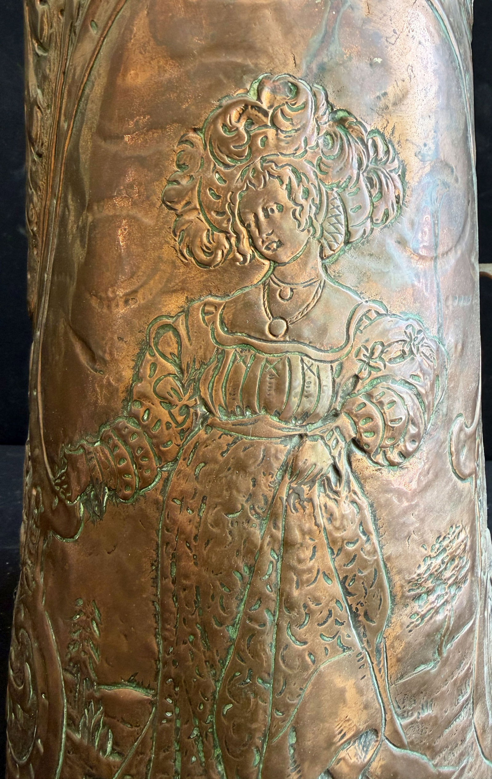 2 large copper pitchers, circa 1800, - 7