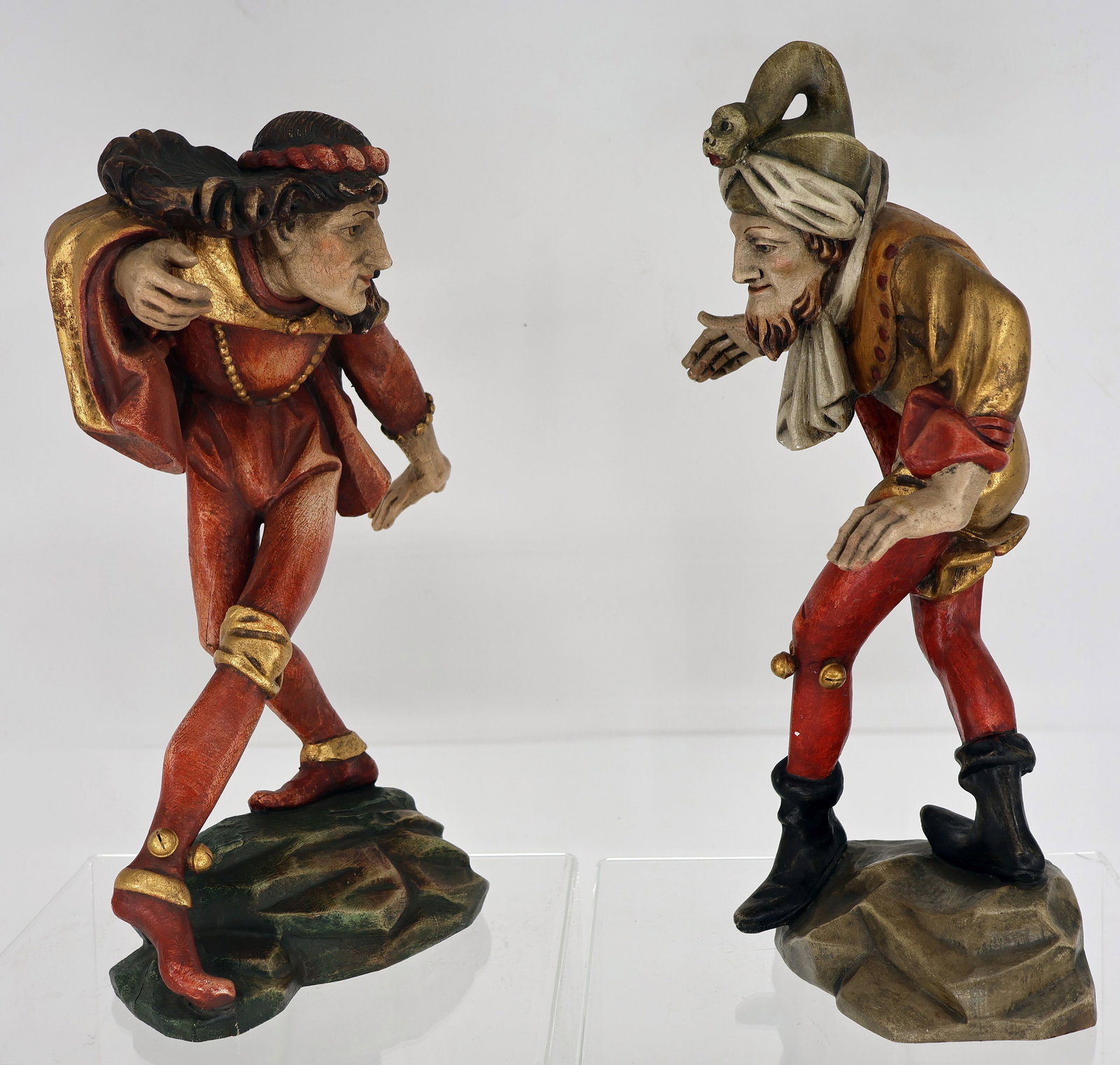 5 Moorish dancers, wood, painted, signs of age - 3