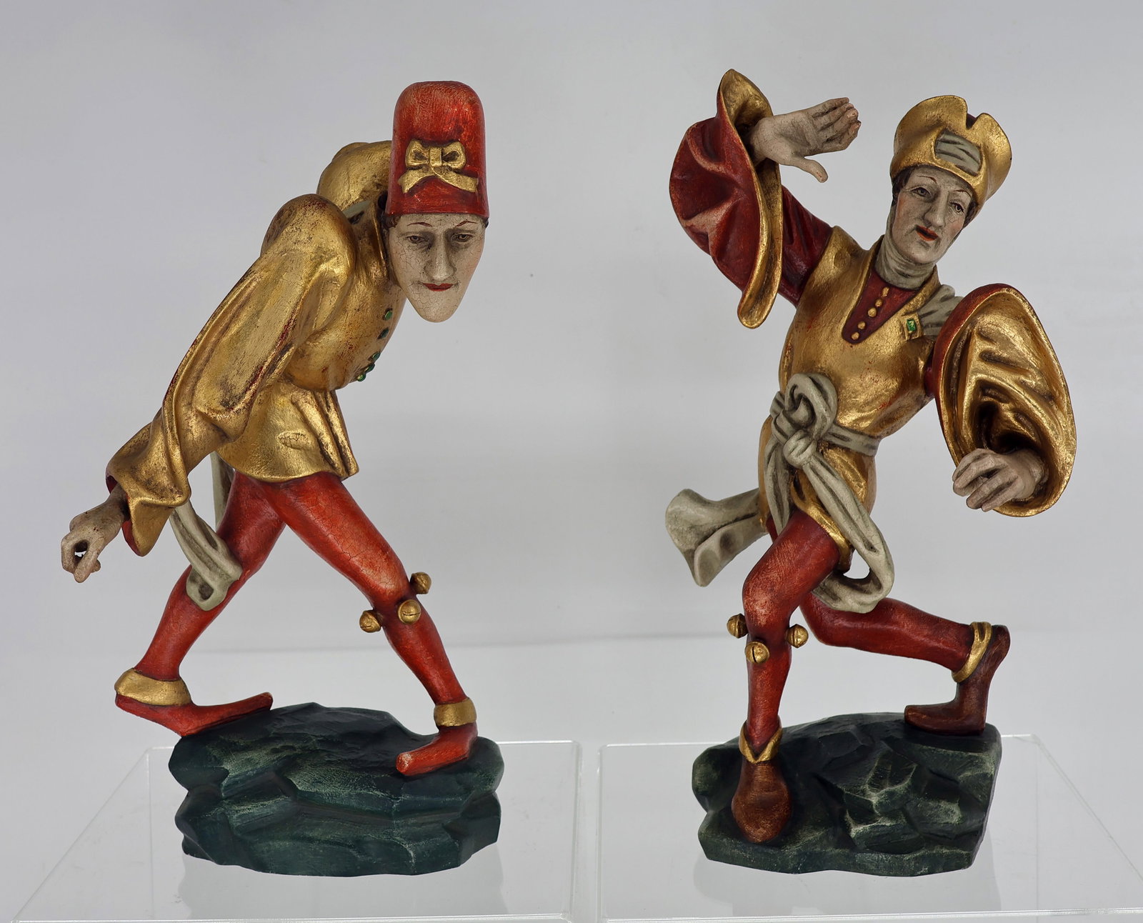 5 Moorish dancers, wood, painted, signs of age - 5