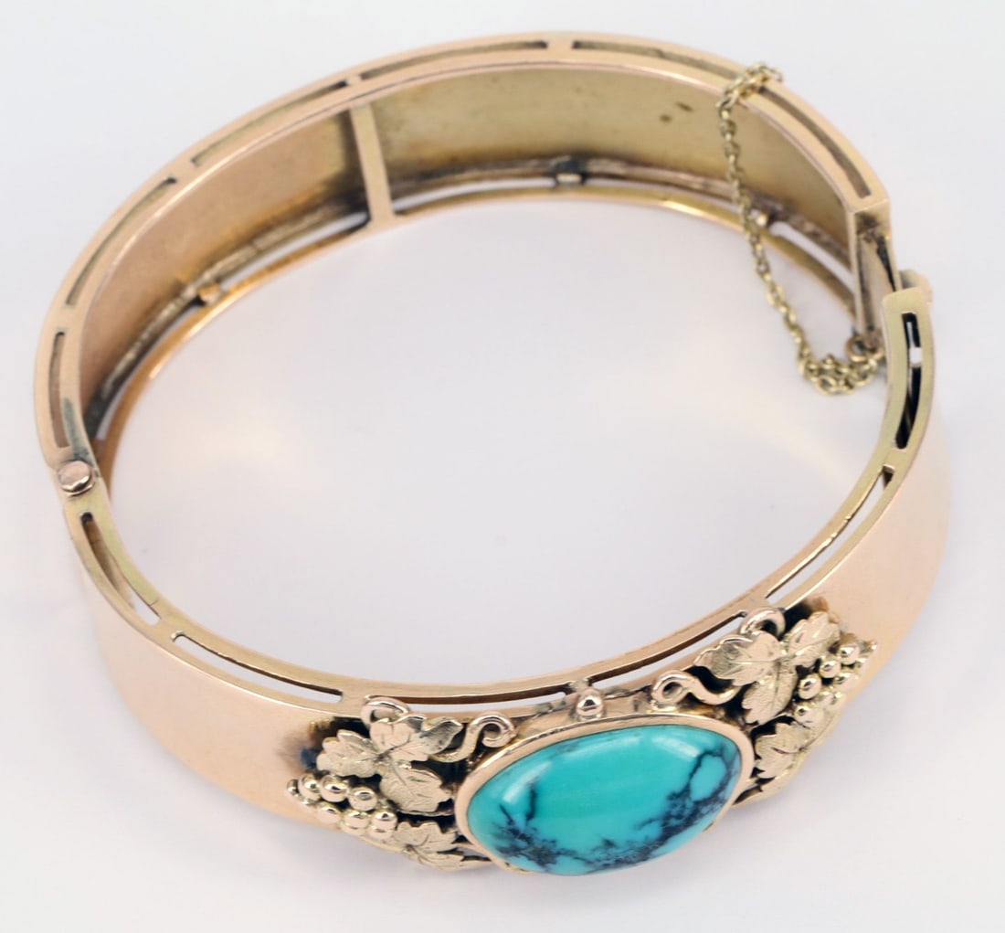 Set with gold and turquoise, 585 GG, 56.2 g - 5